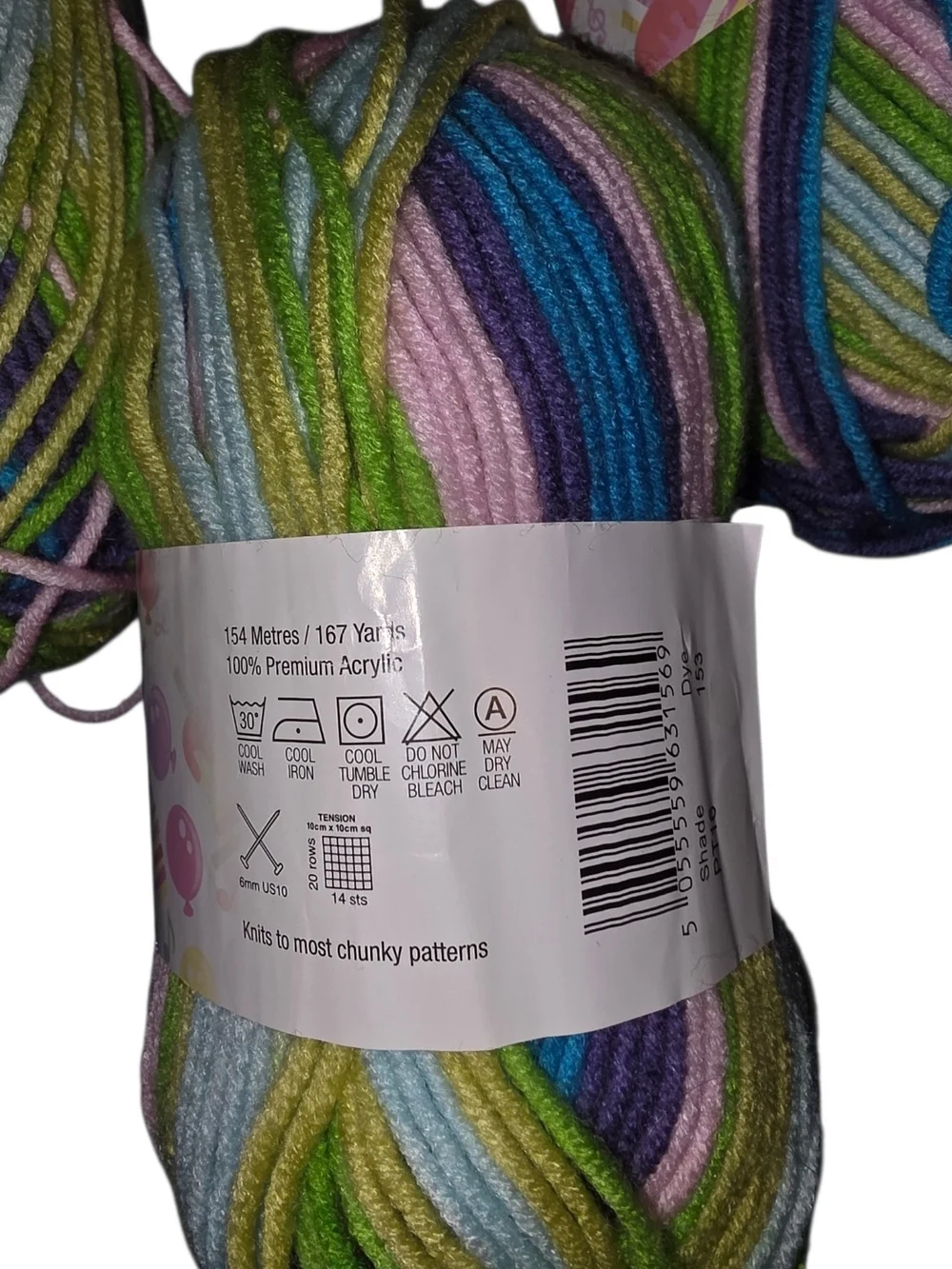 James C Brett Party Time Chunky Yarn PT16 Lot of 4 Multicolor 668 Yards